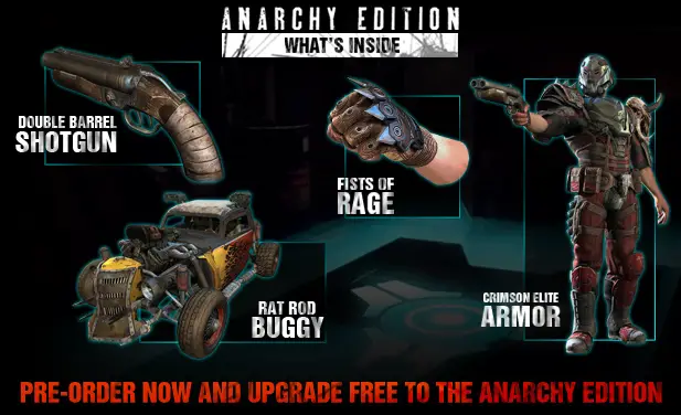 RAGE Anarchy Edition Pre order Bonuses