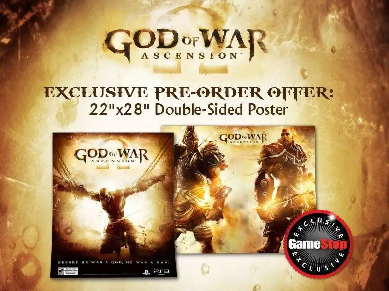 God Of War Ascension Double Sided Poster Game Preorders