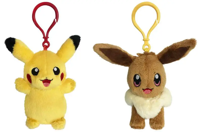 Pokemon Let's Go - Pikachu & Eevee Plush Keychains