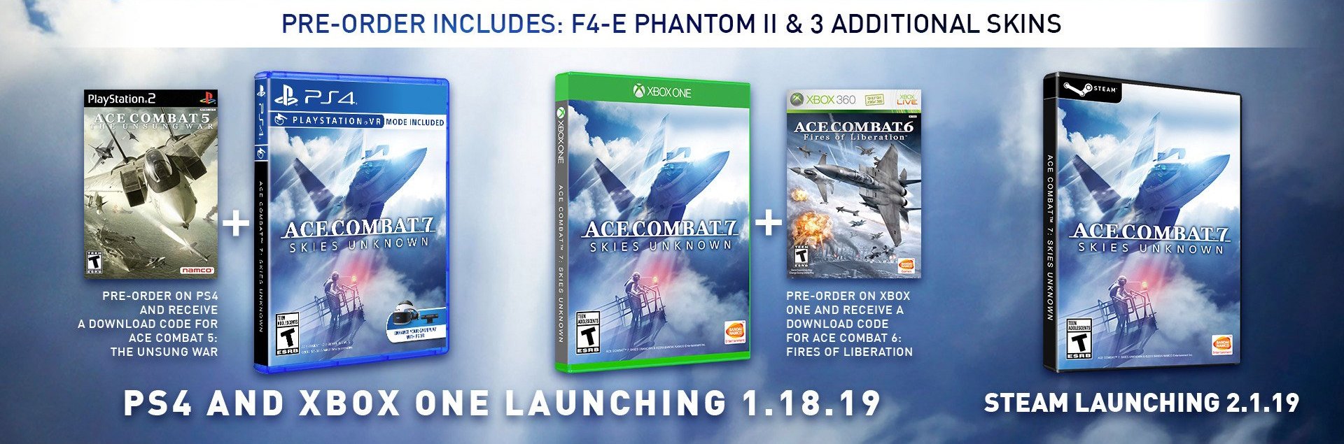 Ace Combat 7 Skies Unknown Pre Order Bonuses