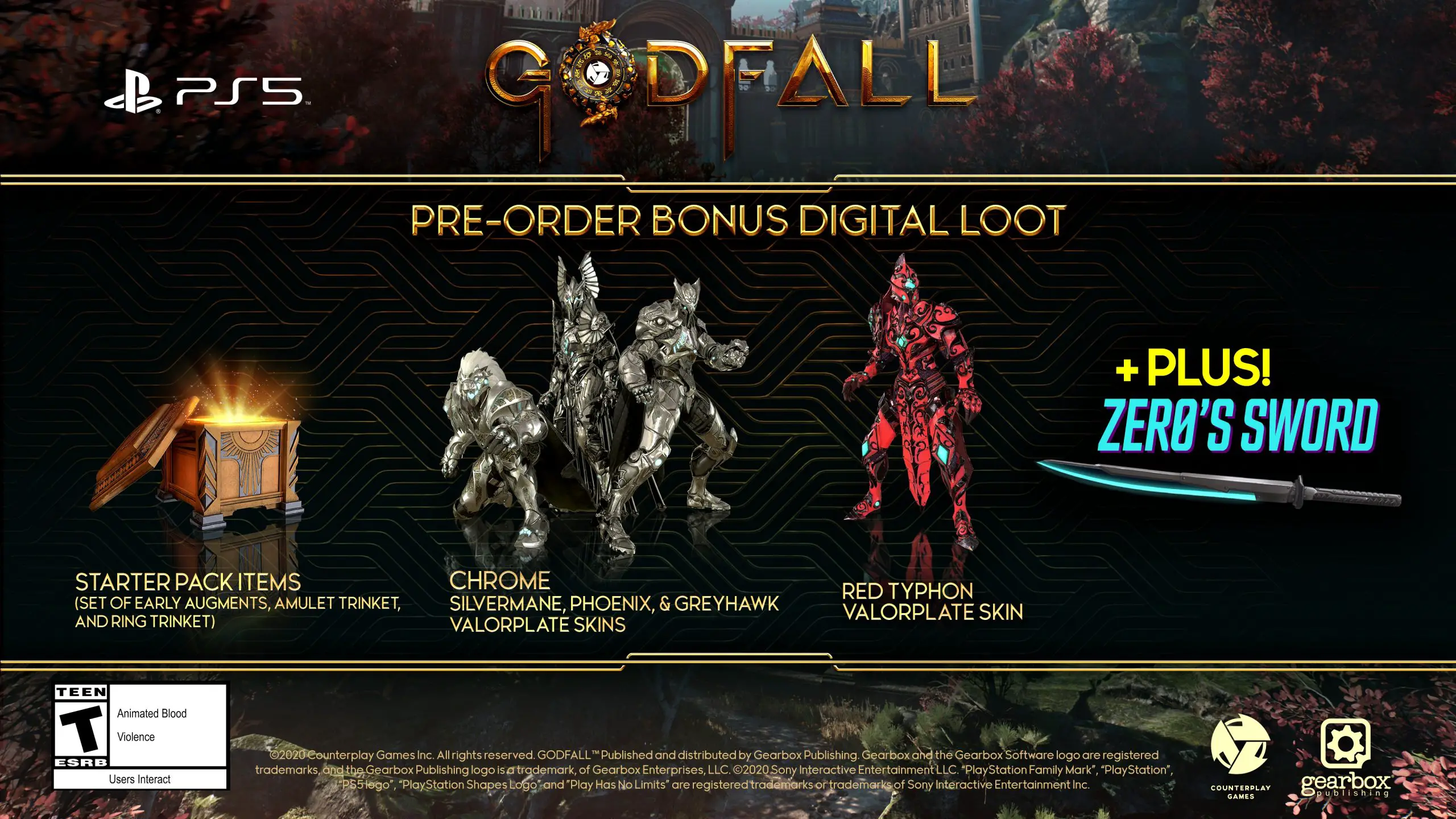 Godfall PS5 Pre Order Bonuses